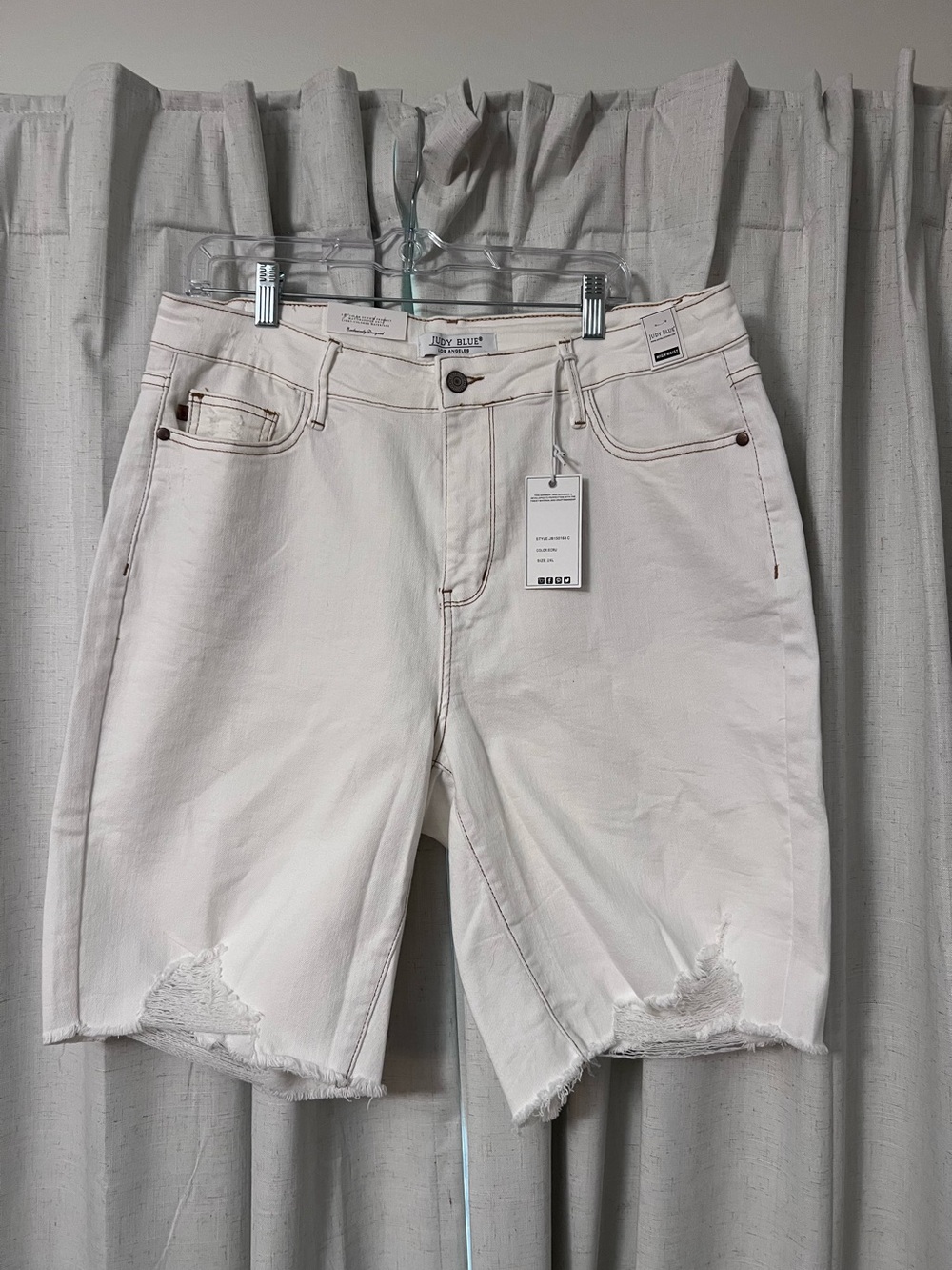 Judy Blue White High Waisted Denim Shorts - Plus Size 2XL - NEW NWT
